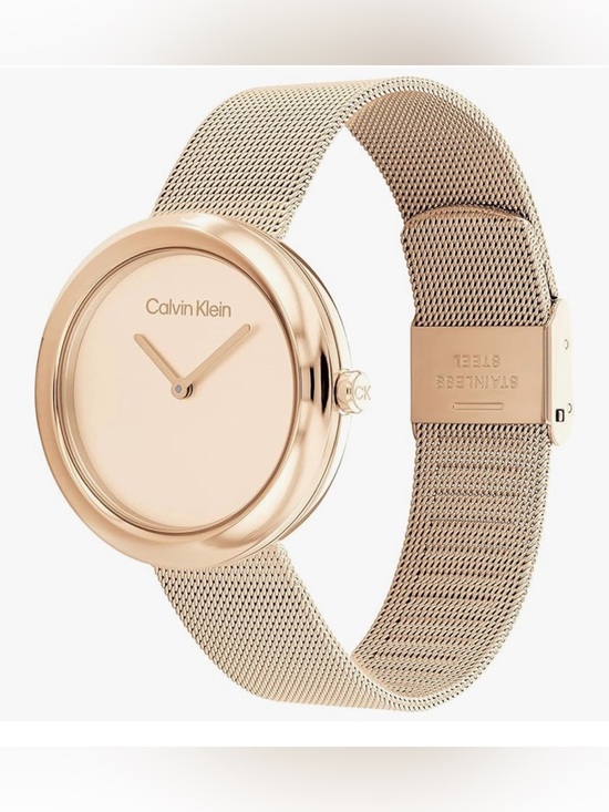 Calvin Klein Rose Gold Minimalist Mesh Watch 34mm NWOT main image 4